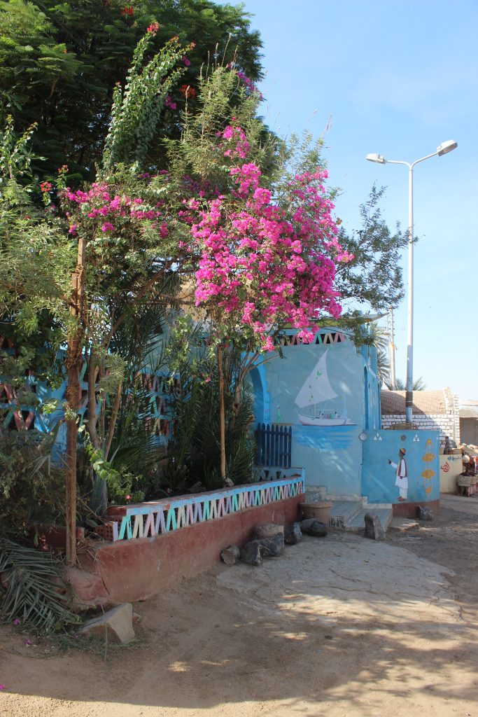 une maison bleu dans le village Nubien - Assouan